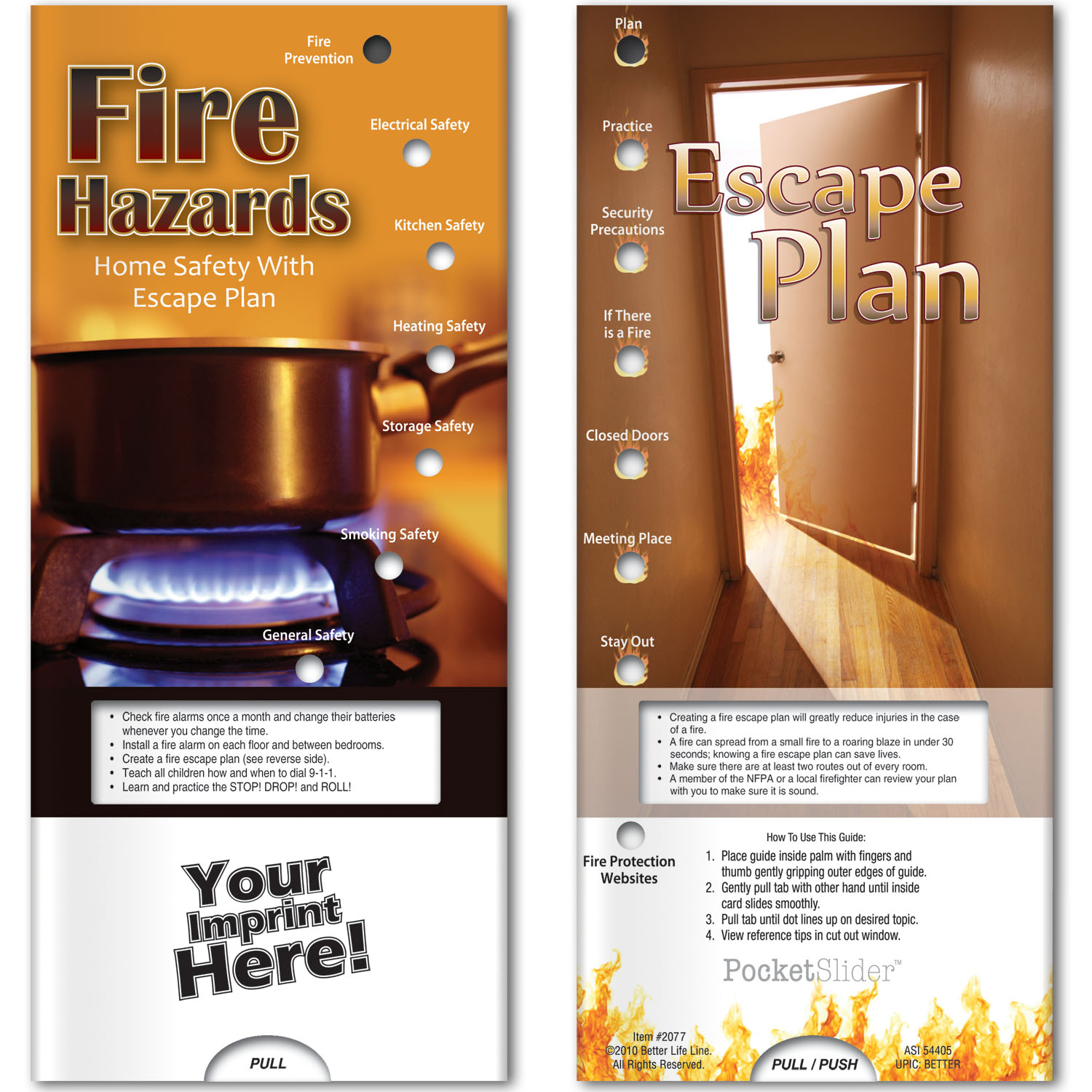 Pocket Slider - Fire Hazards: Home Safety with Escape Plan 1