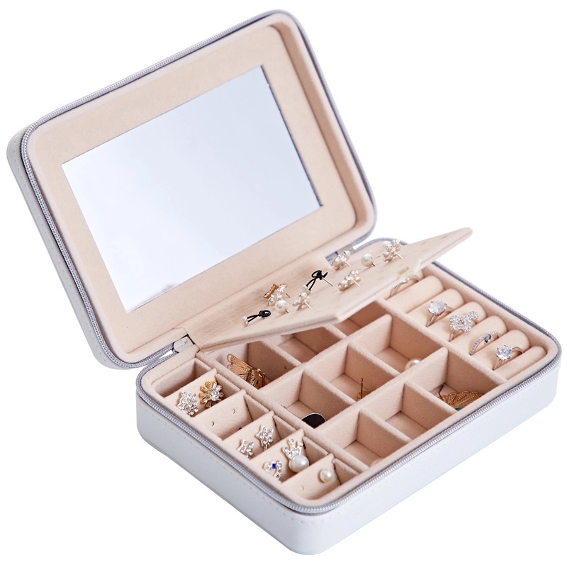 Portable Travel Jewelry Organizer Box with Mirror / Hook 3