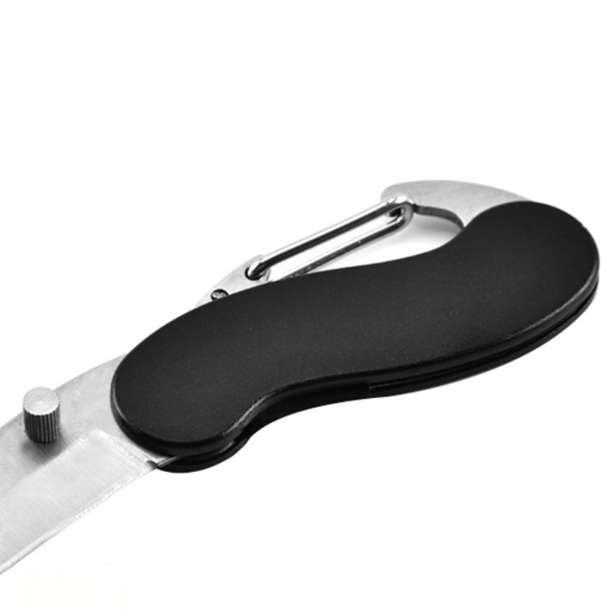 Stainless Steel Folding Pocket Knife and Carabiner 2