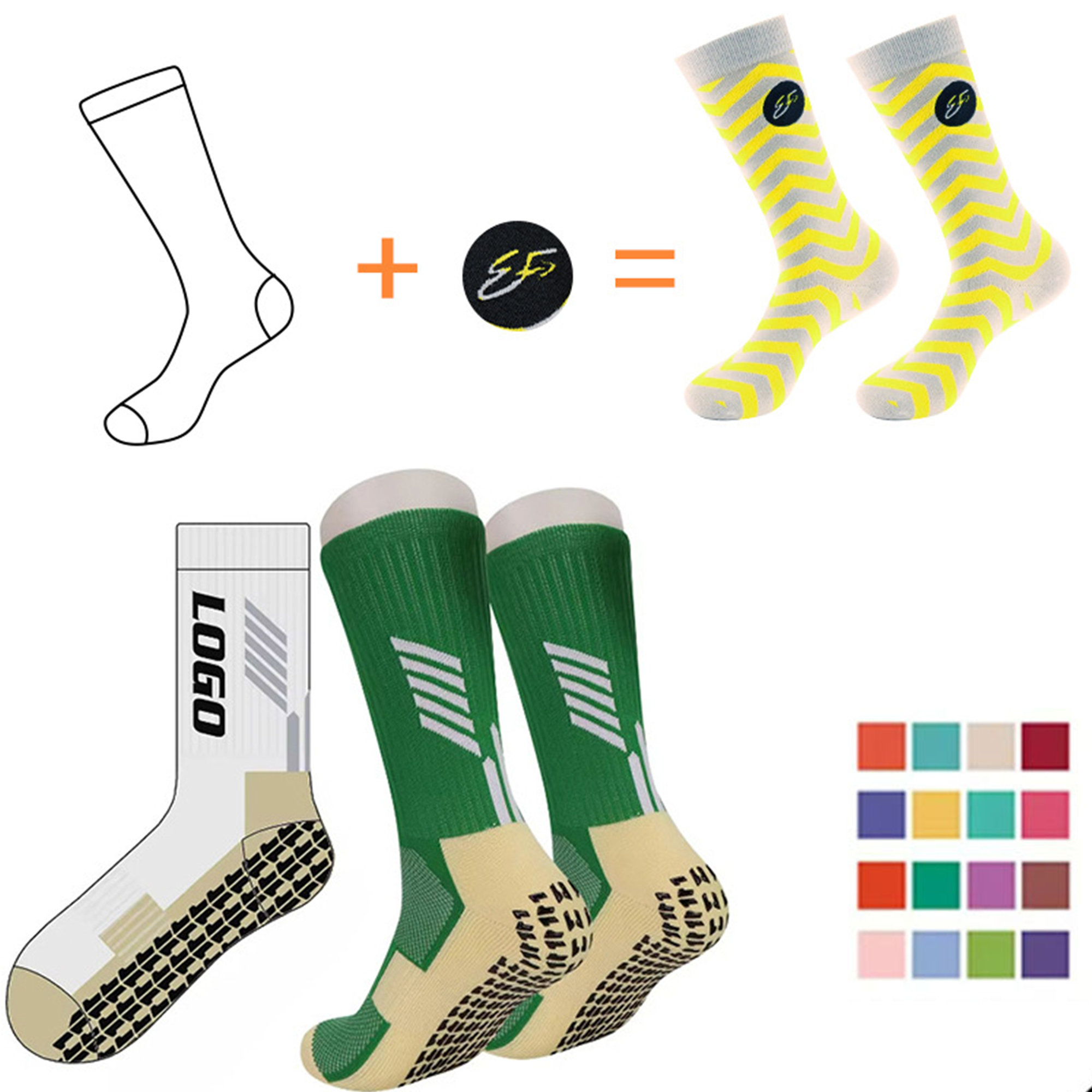 Classic Custom Cotton Crew Socks Knit In 4