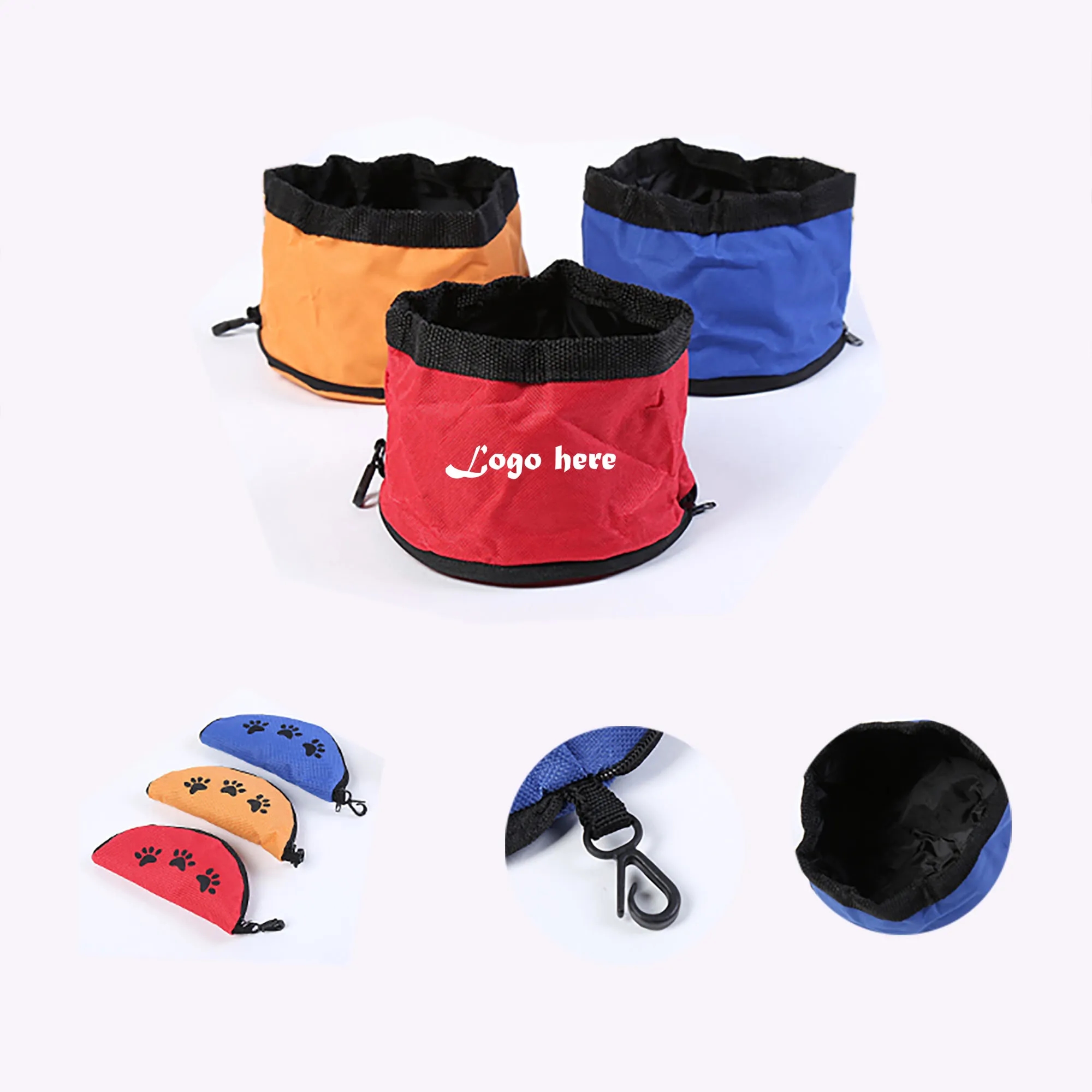 Collapsible Dog Bowl Food Grade Oxford Cloth MOQ 10 PCS 2
