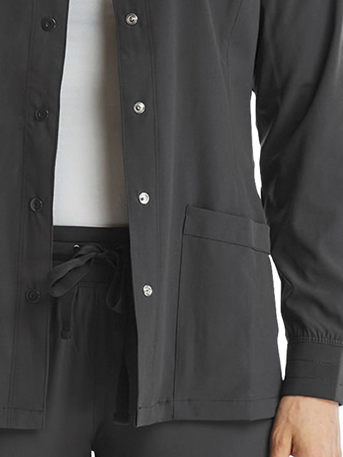 ScrubJoy Originals - Women's Round-Neck Snap Button Jacket 3