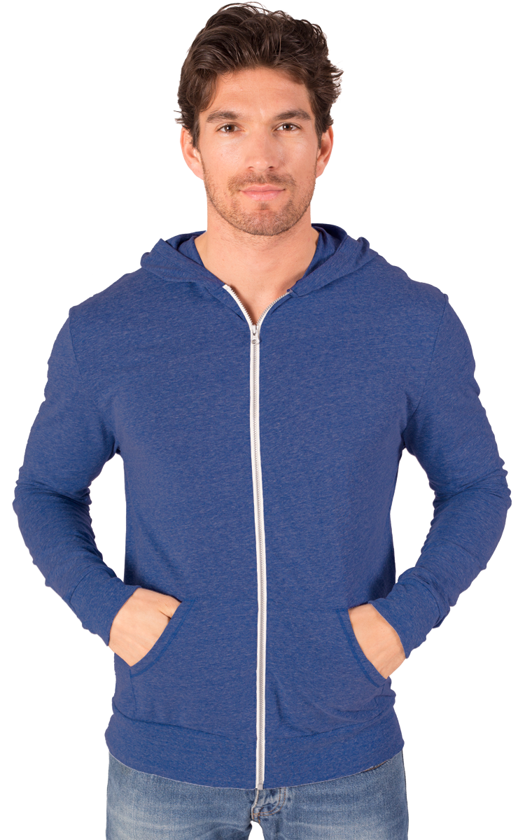 Adult Triblend Contrast Zip Front Hoodie 19
