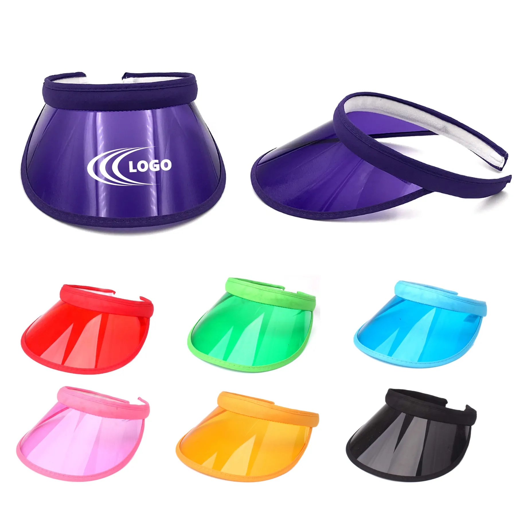 Unisex PVC Clear Sun Visors Cap 1