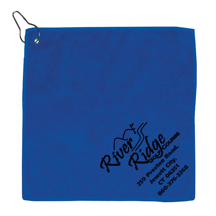 "THE WEDGE" Recycled RPET 300 GSM Heavy Duty Golf Towel - 12" W x 12" H 24