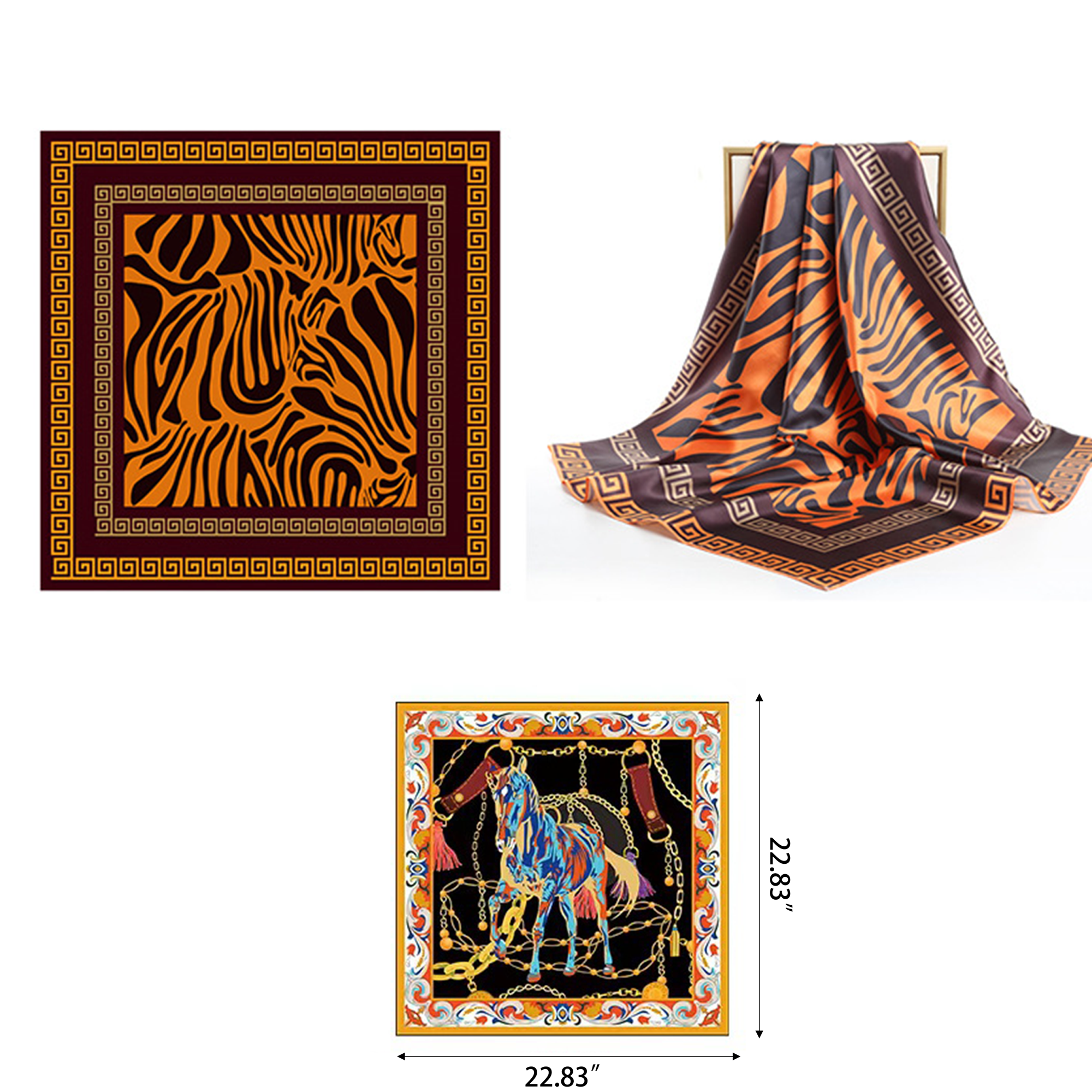 Multicolor Square Silk Scarves Minimum Order 50 2