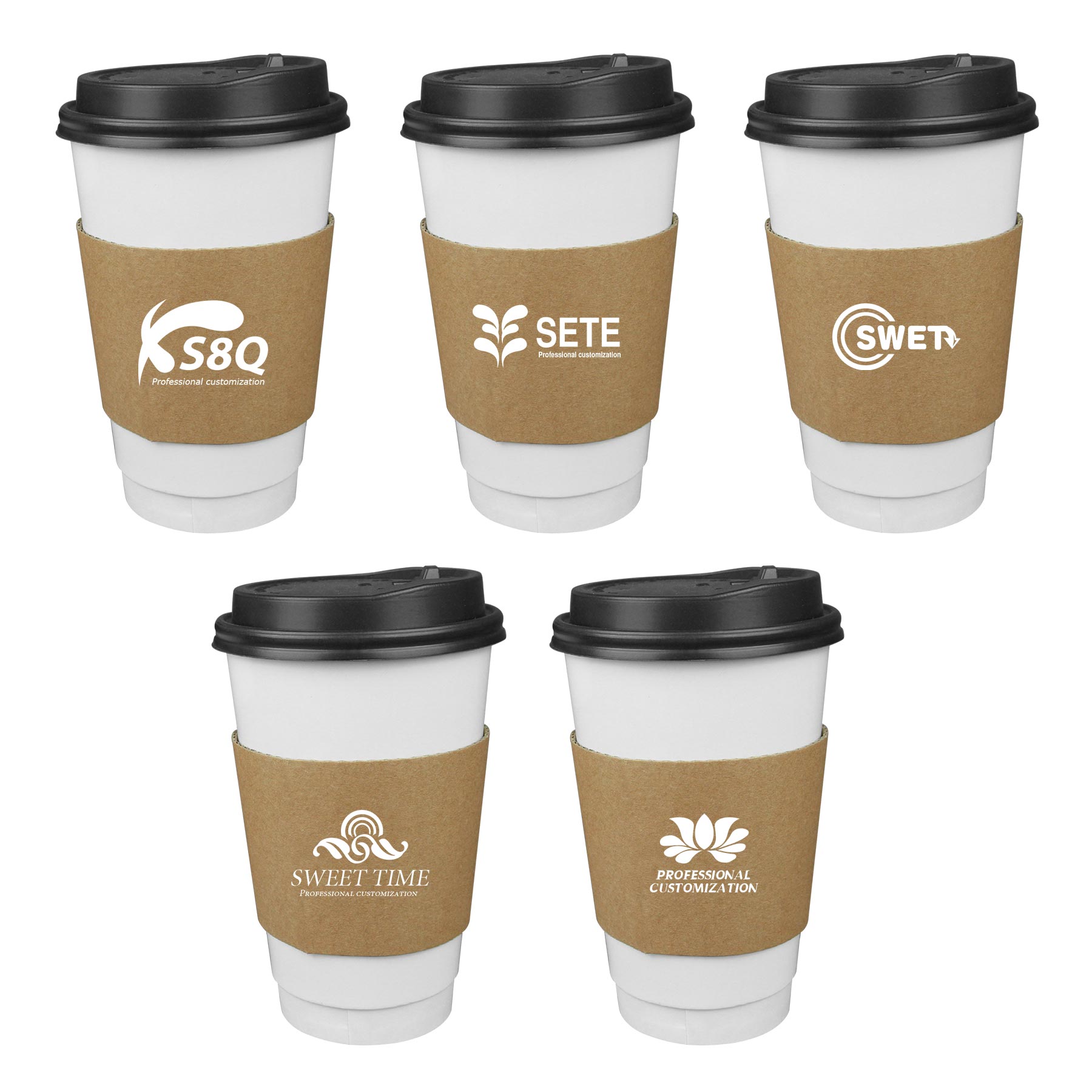 Kraft Coffee Cup Disposable Sleeve 1