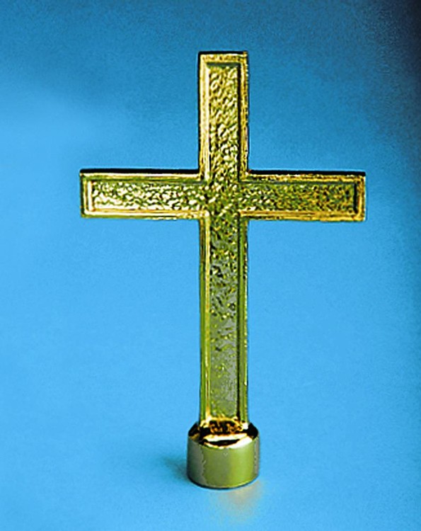Golden Plated Passion Cross Indoor Flag Pole Ornament 2