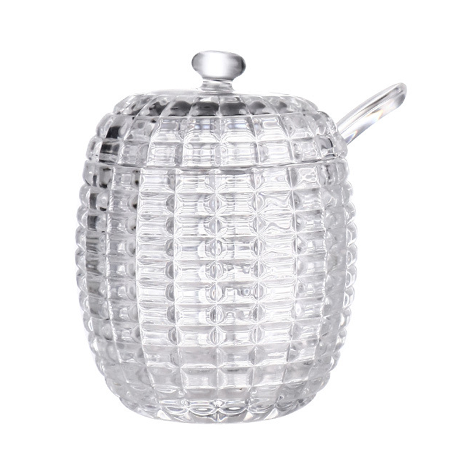 8oz Clear Glass Honey Jar w/ Dipper Stick 6