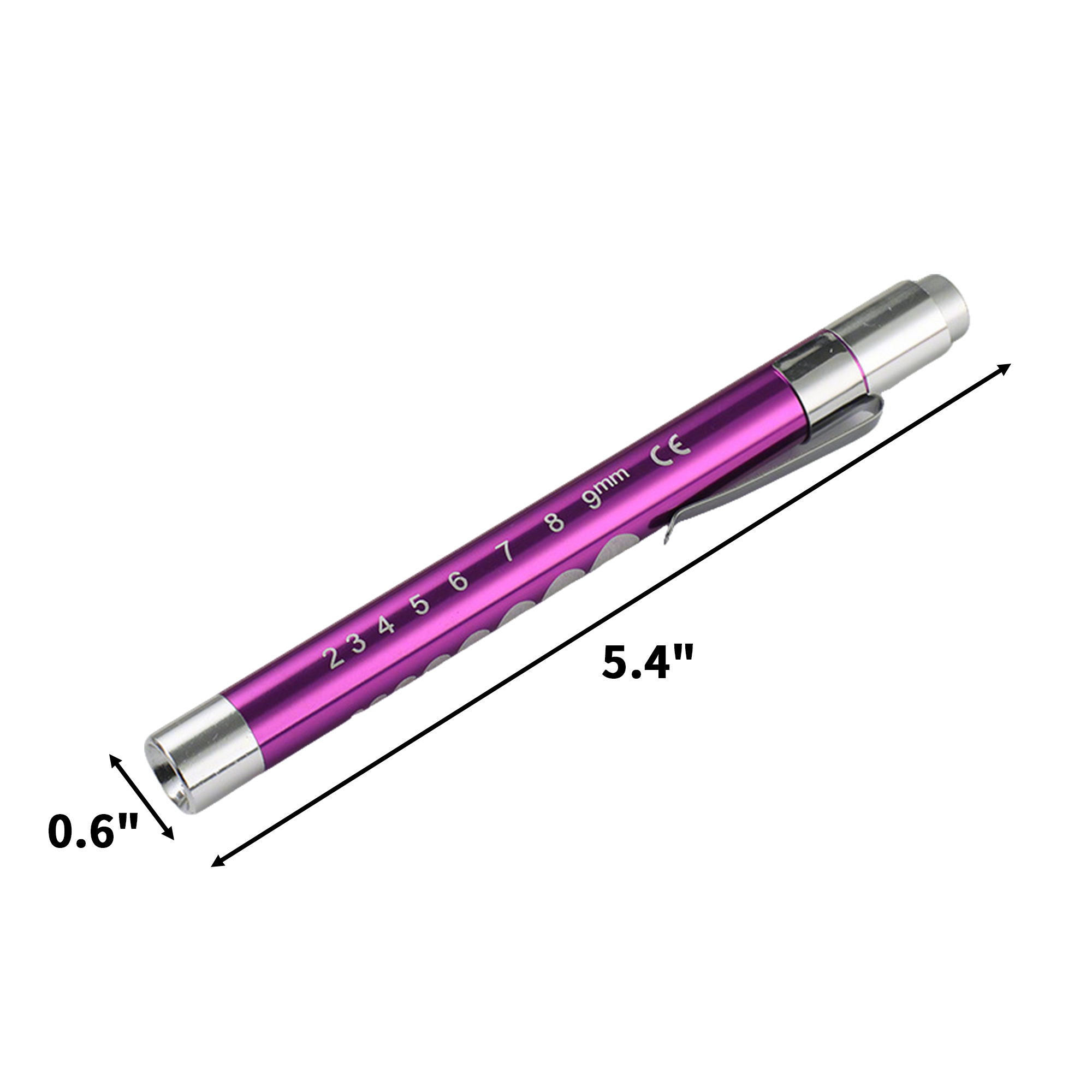 LED Medical Penlight With Pupil Gauge 5.4" x 0.6" 6