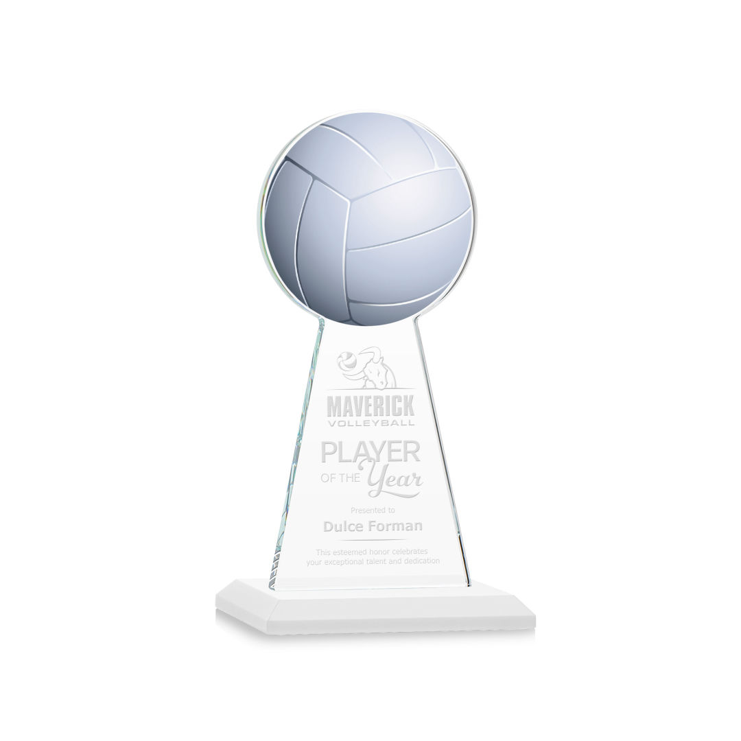 Edenwood Volleyball Award - White, custom award with logo imprint 7