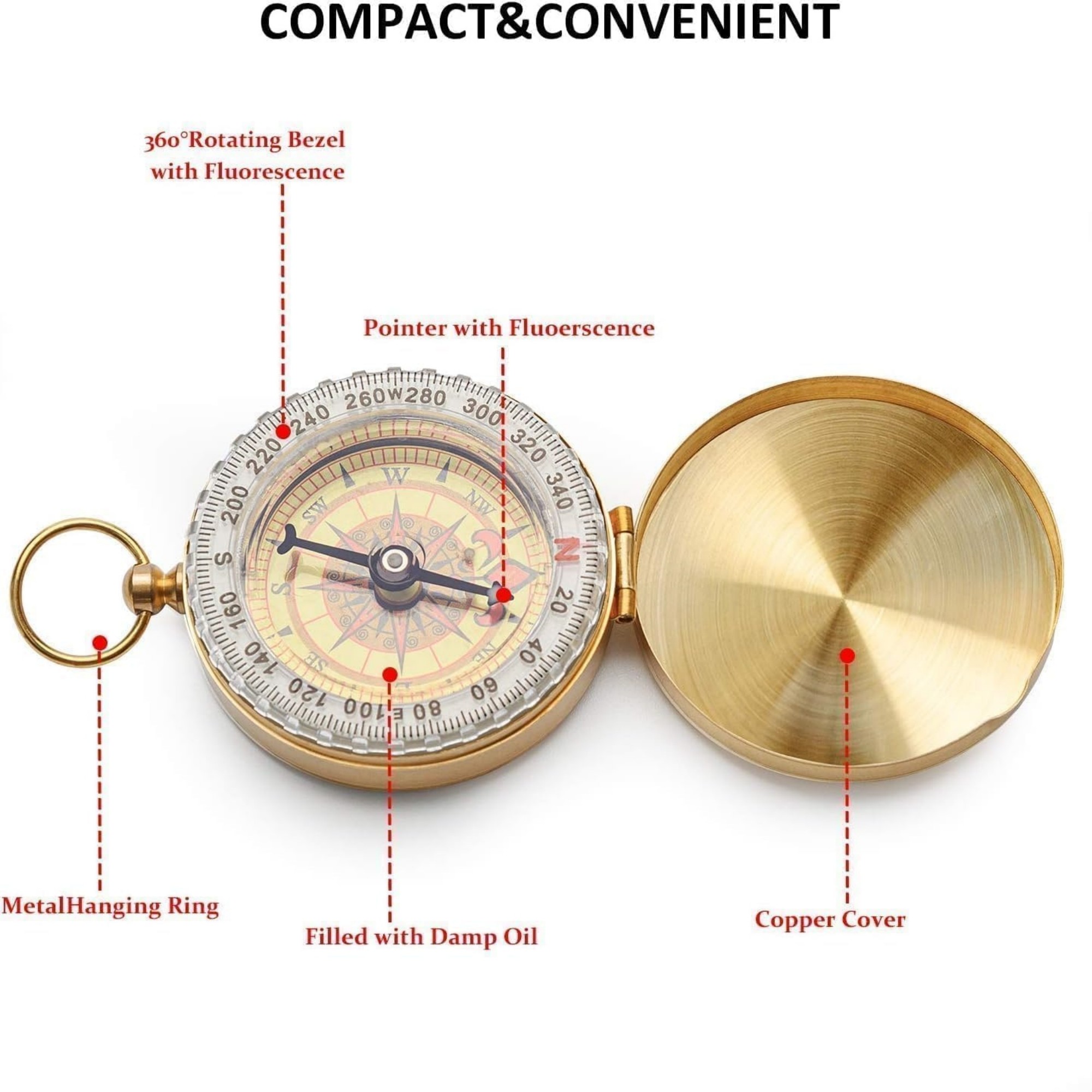 Metal Pocket Compass 5