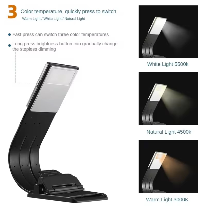 MOQ 10 pcs Mini Rechargeable Clip Lamp 3