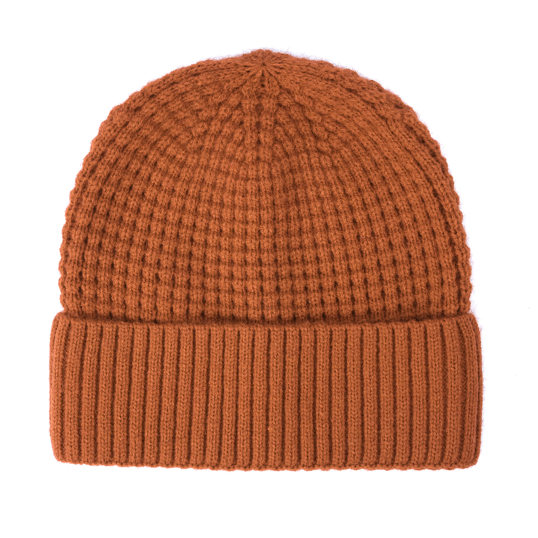 Unisex Waffle Knit Cuffed Beanie With Custom Logo 8