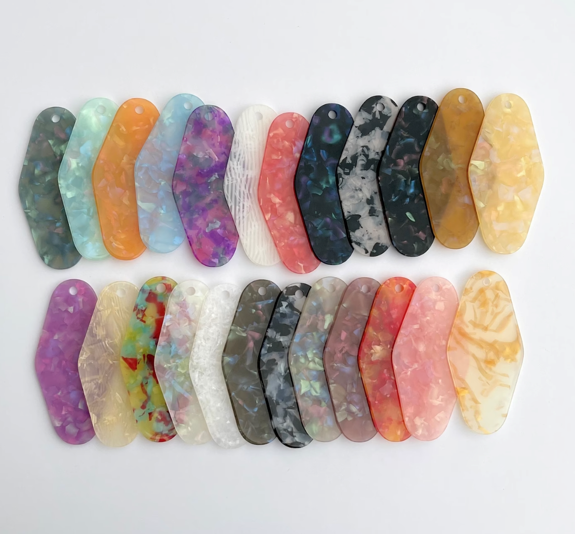 Acrylic Retro Keychain Logo with Key Ring 3