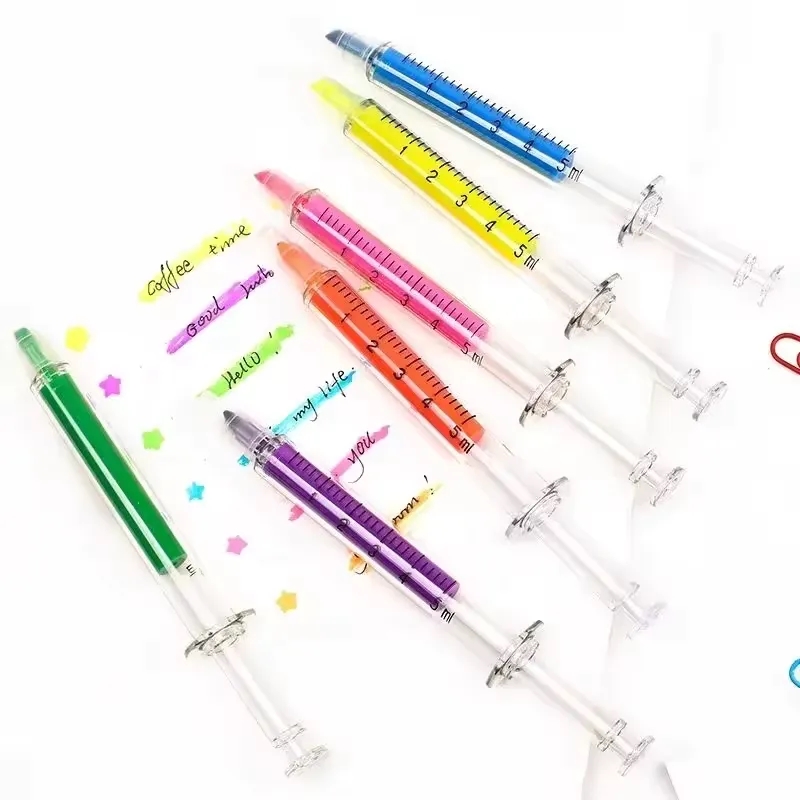 Syringe Ball Pens With Highlighter 3