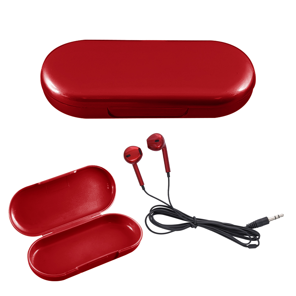 Metallic Wired Earbuds With Clamshell Case 12