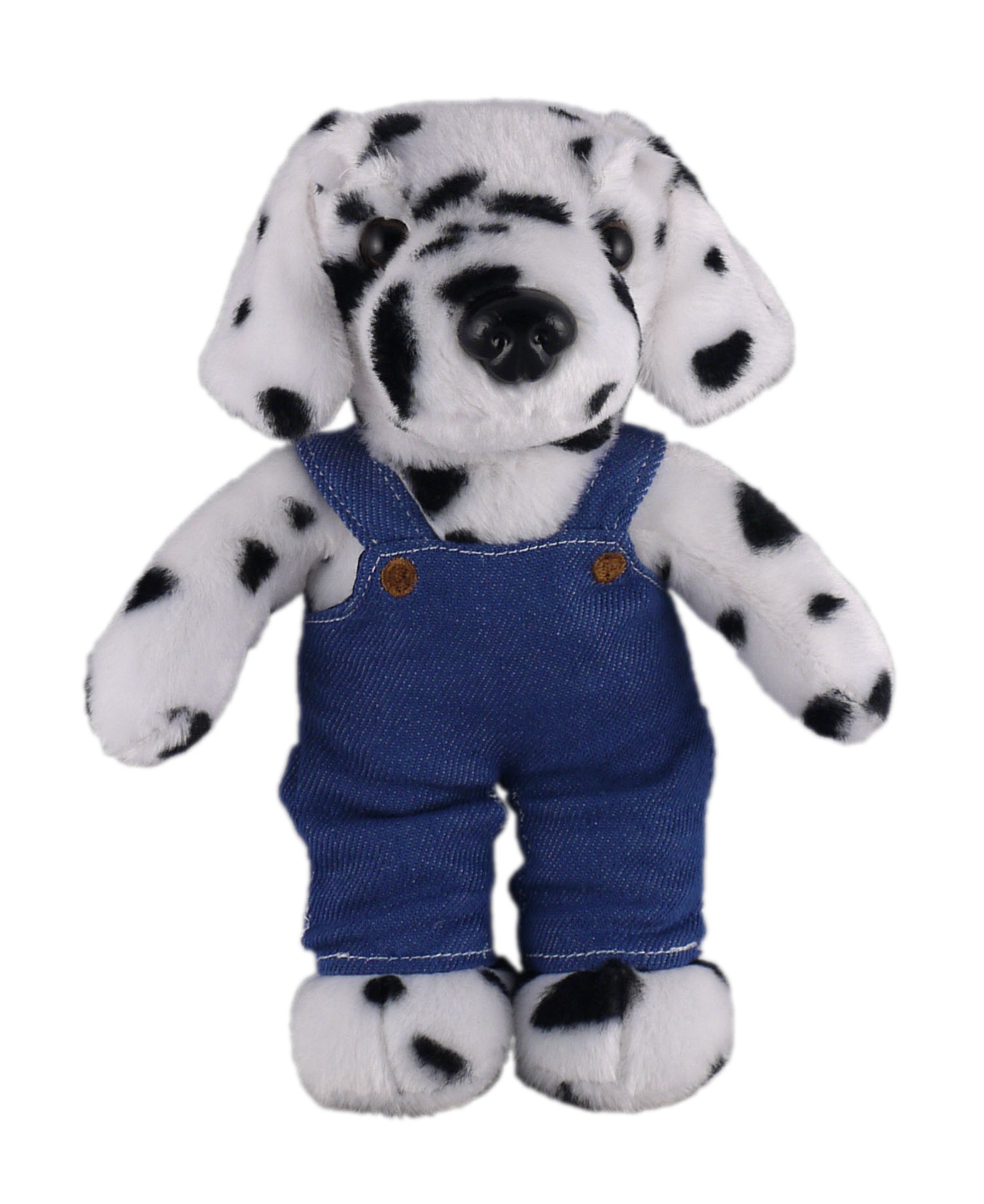 Soft Plush Stuffed Dalmatian in denim overall