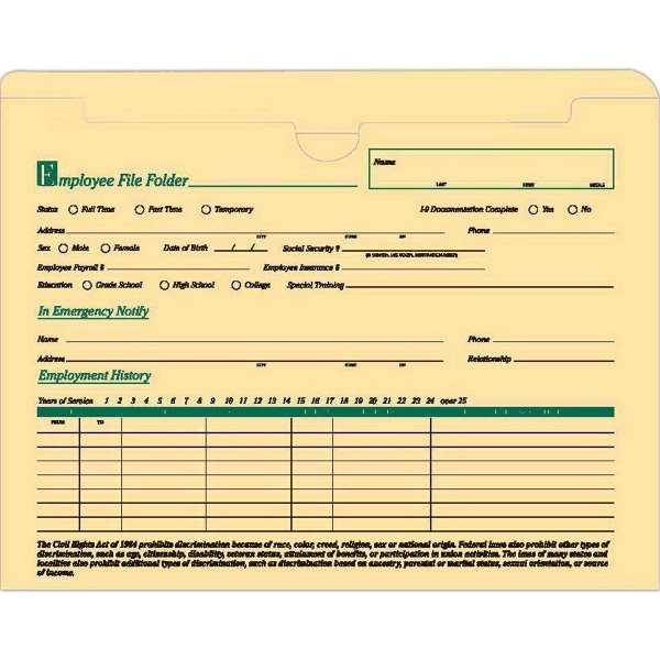 Standard Employee File Folder 2