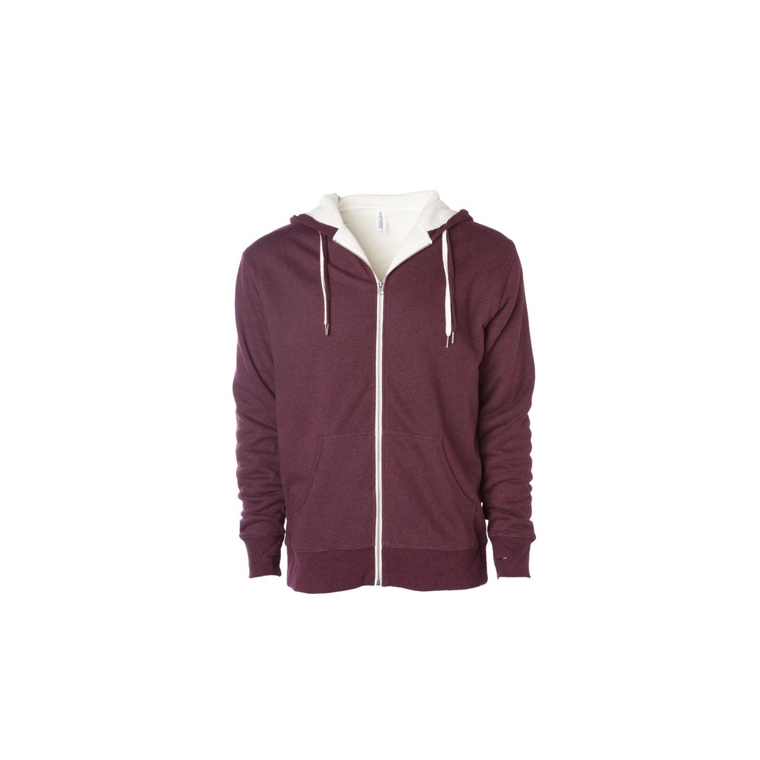 Unisex Heavyweight Sherpa Lined Heather Zip Hood 2