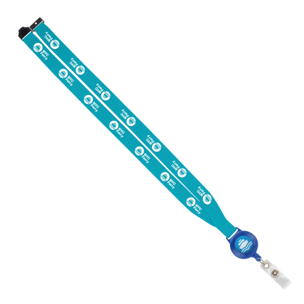 IMPORT 3/4" Polyester Lanyard with Retractable Badge Reel and IPH7 back of neck convenience release. 63