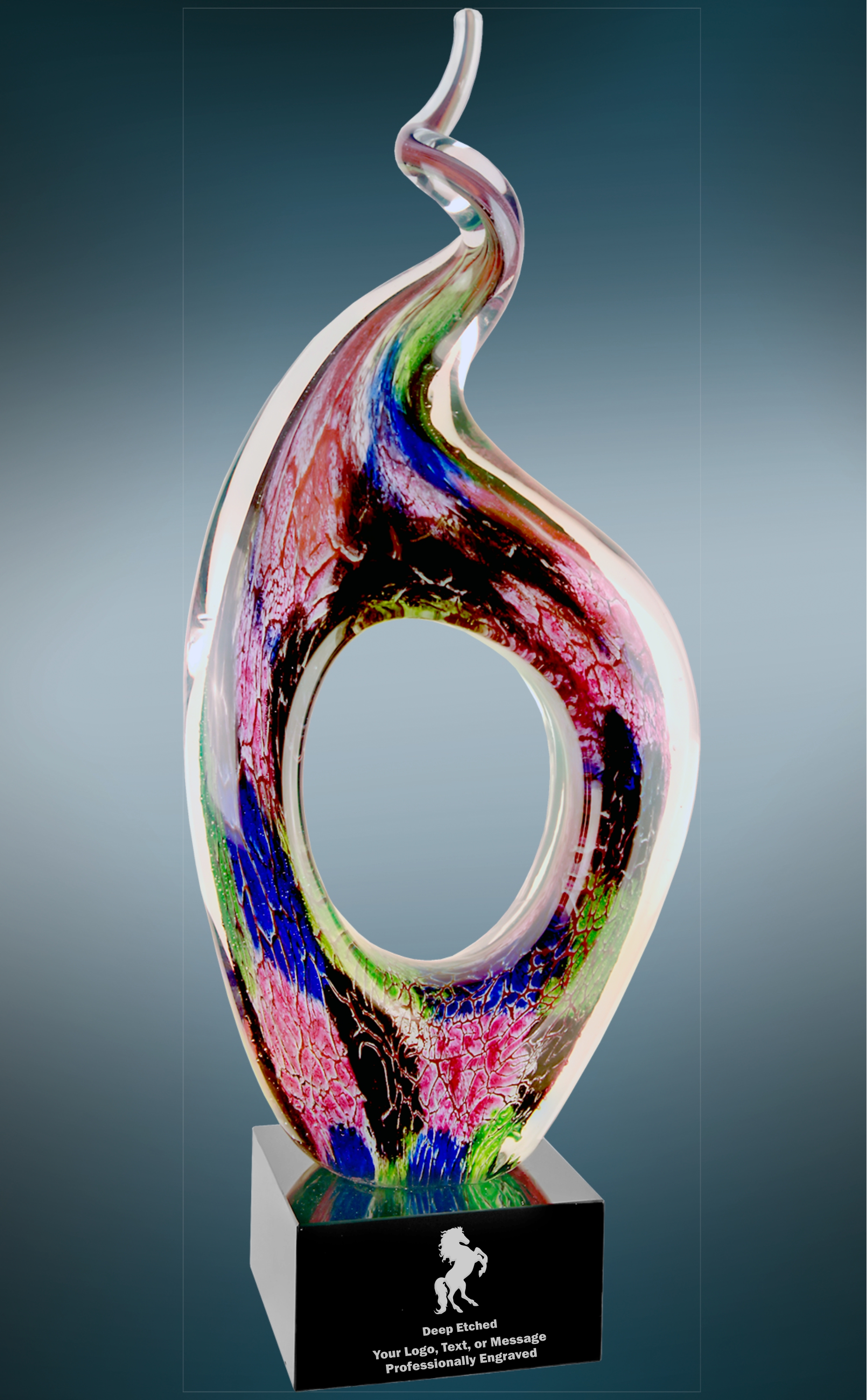 13 1/2" Twist Top Art Glass Award 2