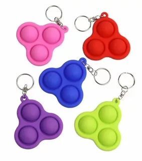 Economy Pop-It Fidget Keychain W/ Imprinted Tag 1