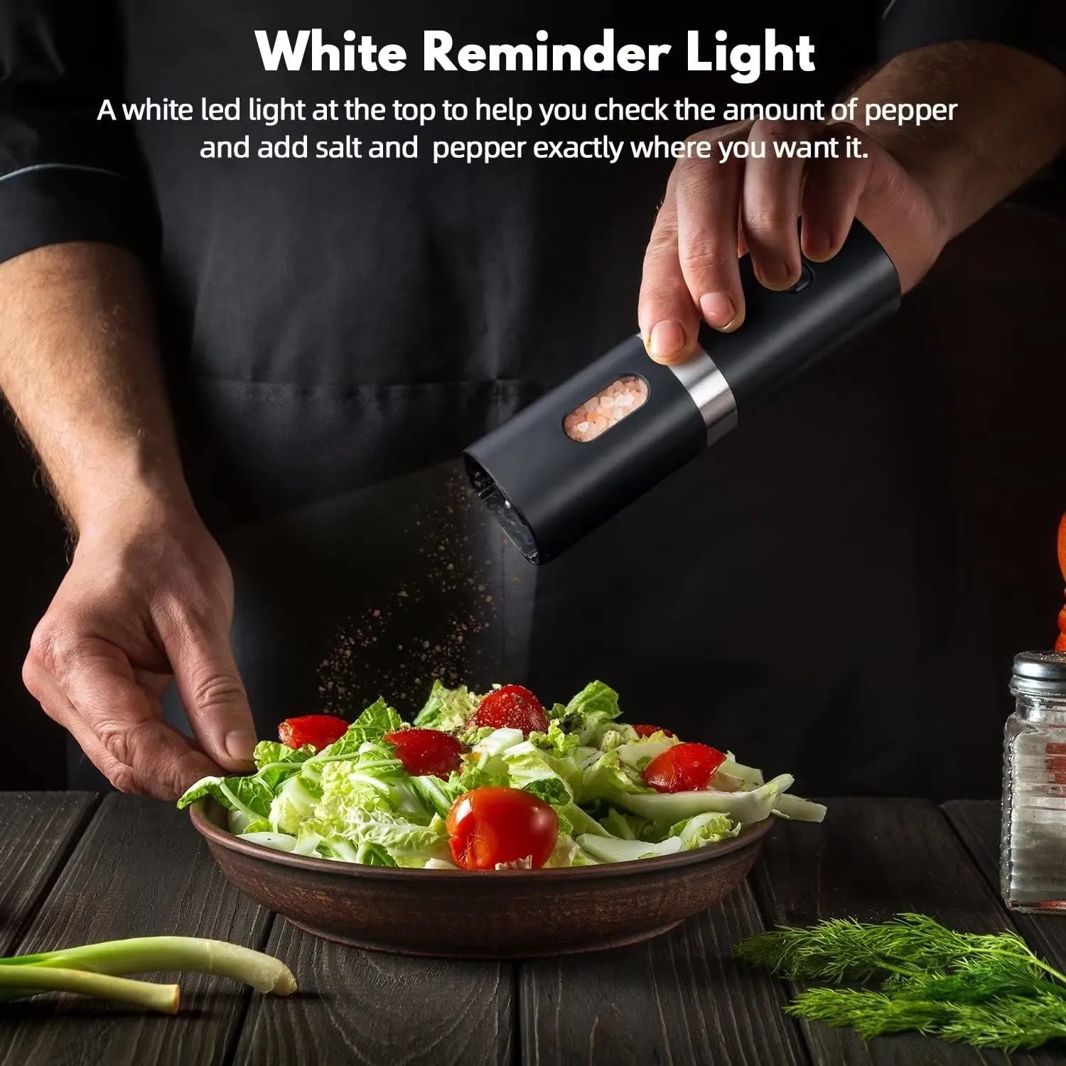 One Hand Automatic Electric ABS Plastic Pepper Mill 6