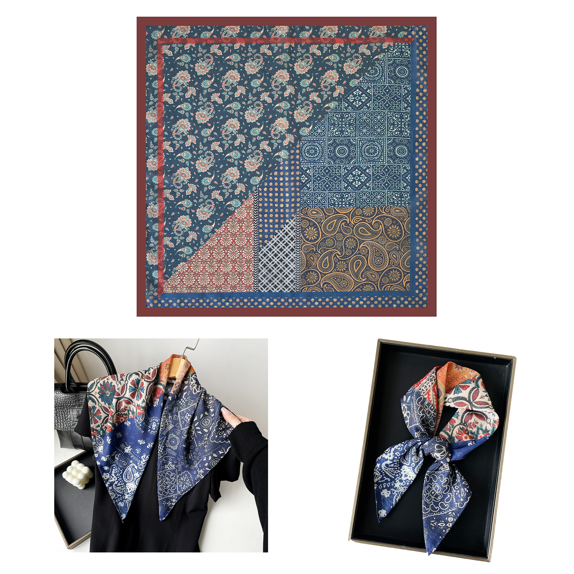 Custom-Made Mulberry Silk Decorative Scarf 7