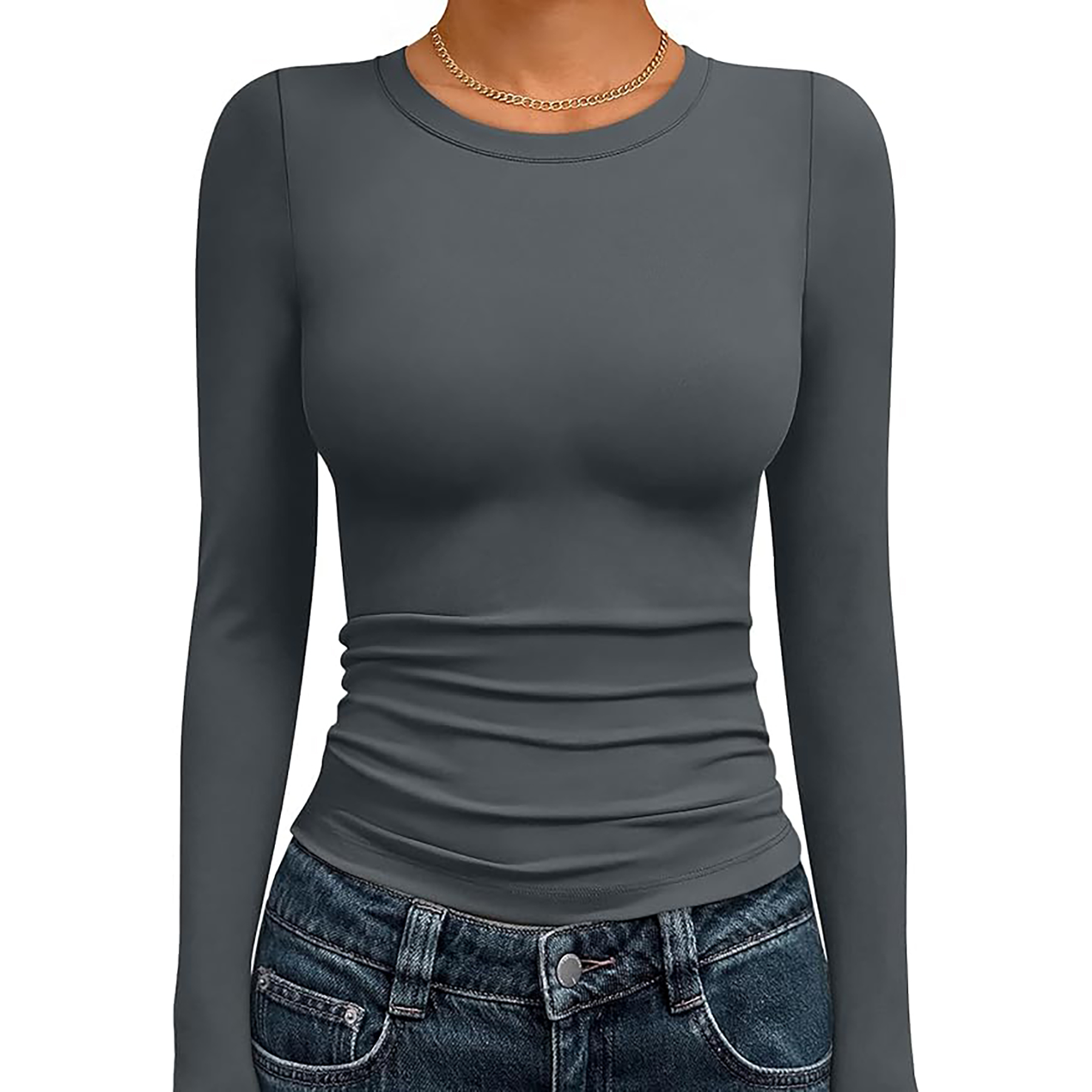 Women's Basic Round Neck Crop Top 42