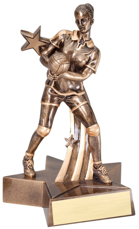 6 1/2" Tall Volleyball Female Superstar Resin Award 2