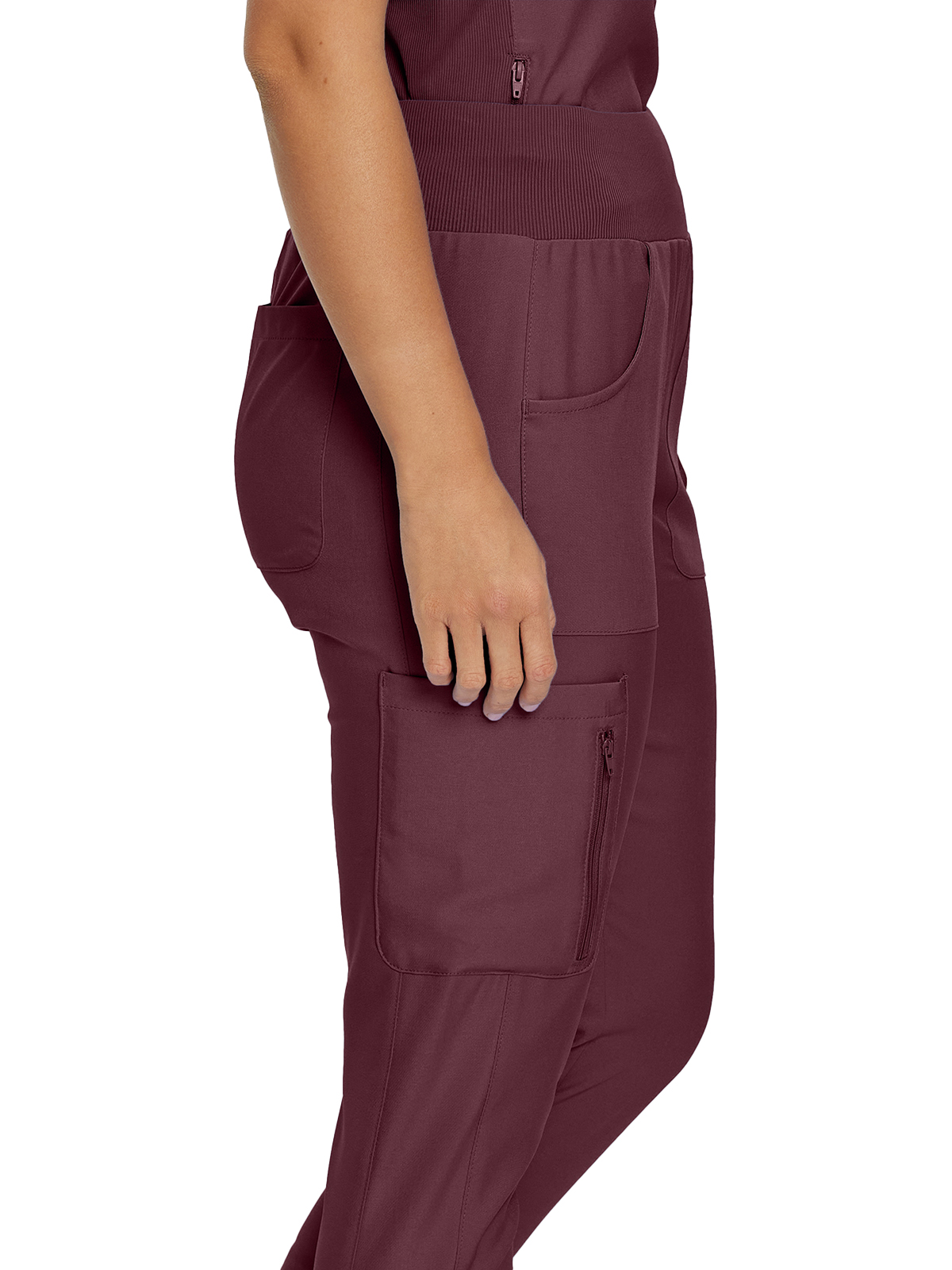 Landau - Forward - Women's Seven-Pocket Mid-Rise Rib-Knit Elastic Waist Jogger Pant 37