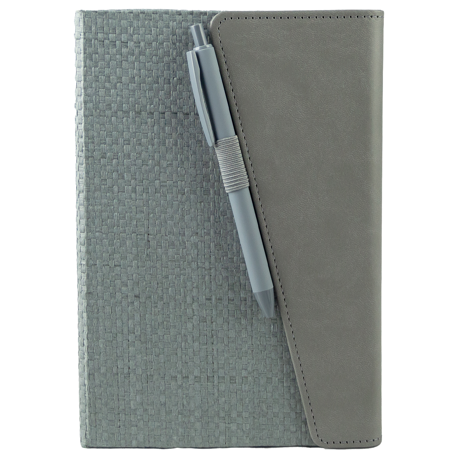 Textured Notebook & Soft-Touch Pen Set with Magnetic Closure and Silk Bookmark 2