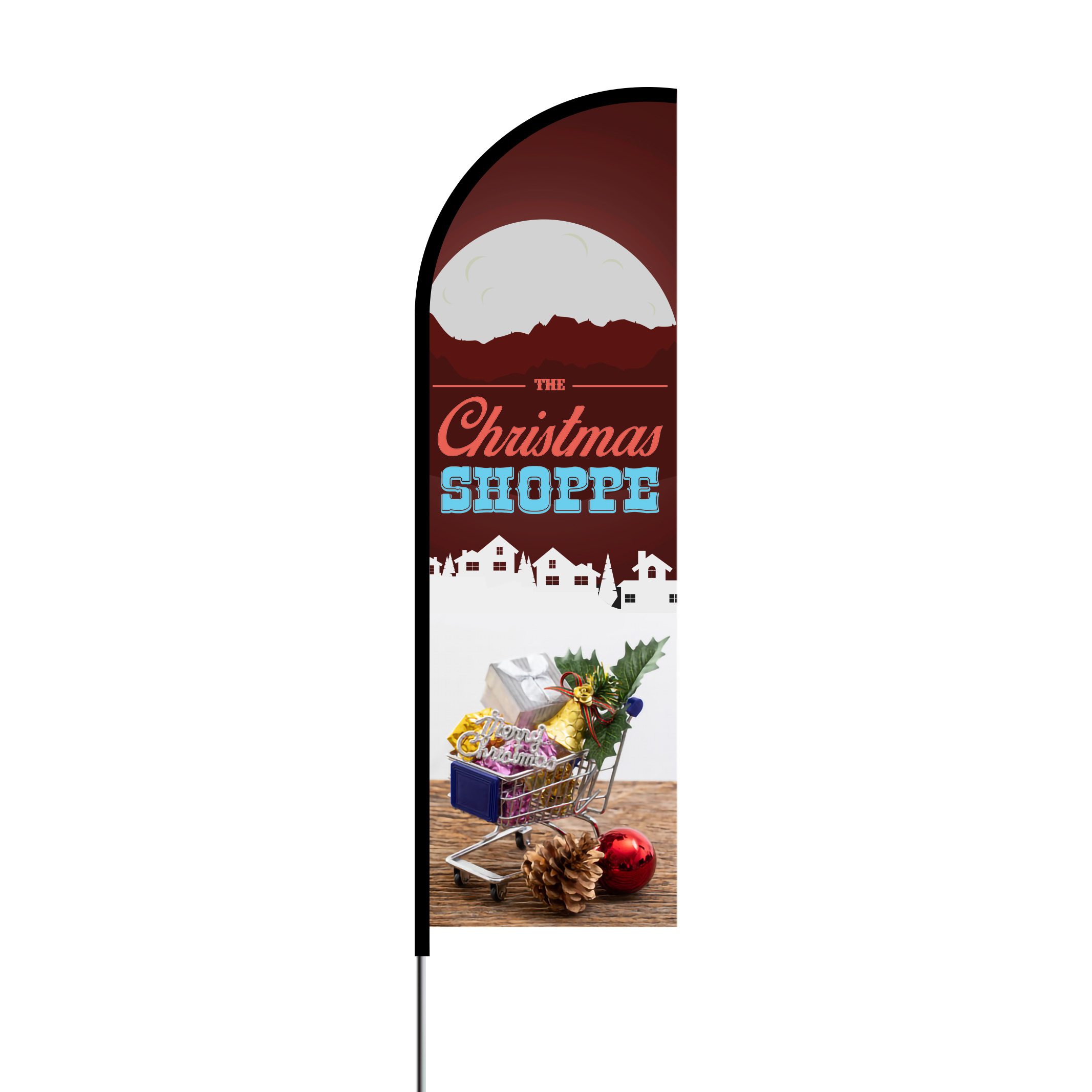 The Christmas Shoppe - 3 Flag Kit 14' Feet Feather Flag Sign Outdoor Banner 1
