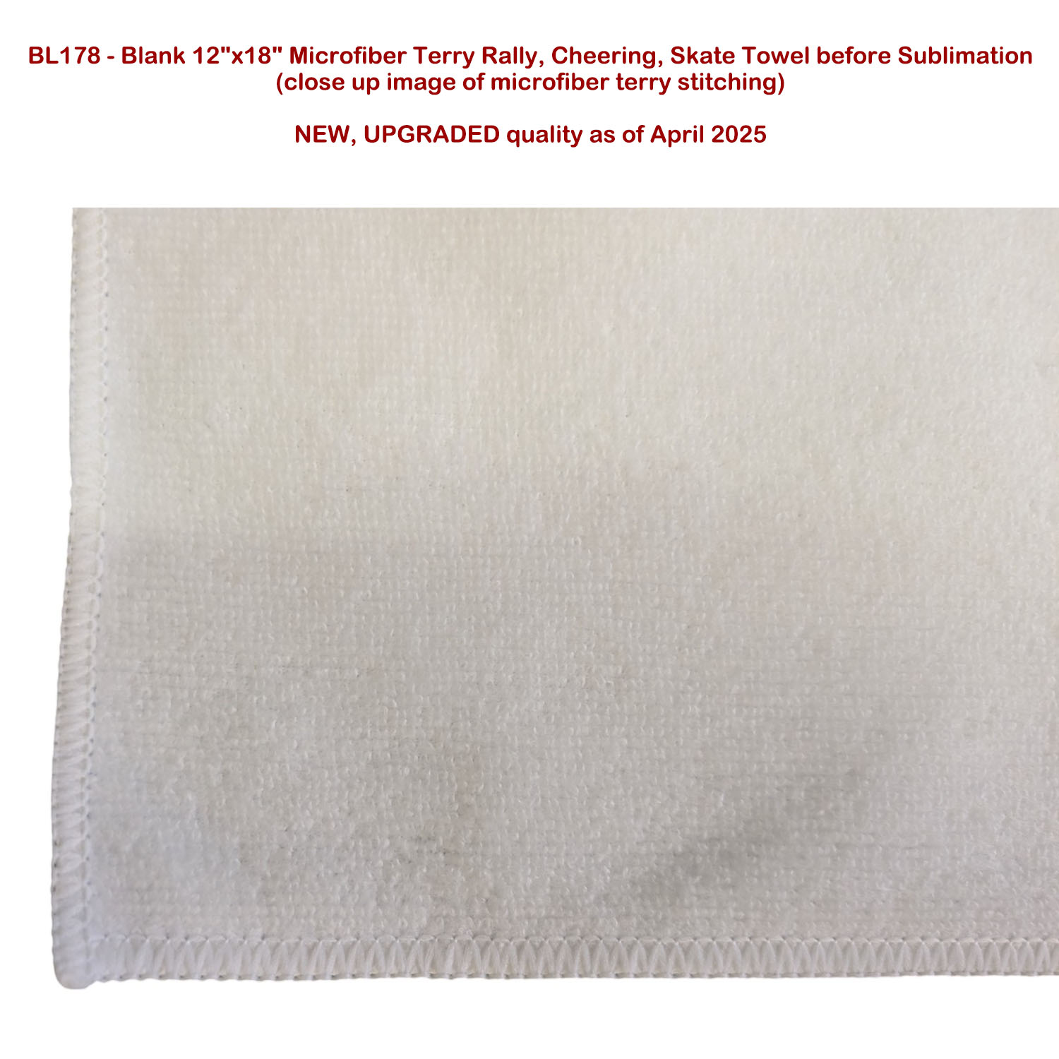 48 Hr Quick Ship - Team Towel in Microfiber Dri-Lite Terry, 12x18, Sublimated sports towel 1