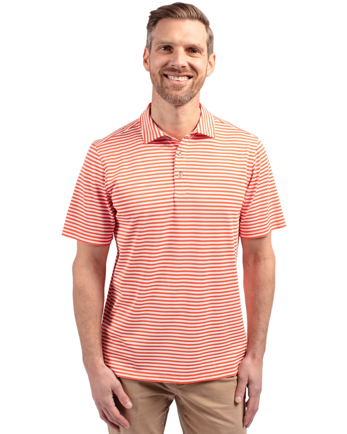 Cutter & Buck Virtue Recycled Stripe Featherlight Pique Mens Big & Tall Polo Big & Tall 45