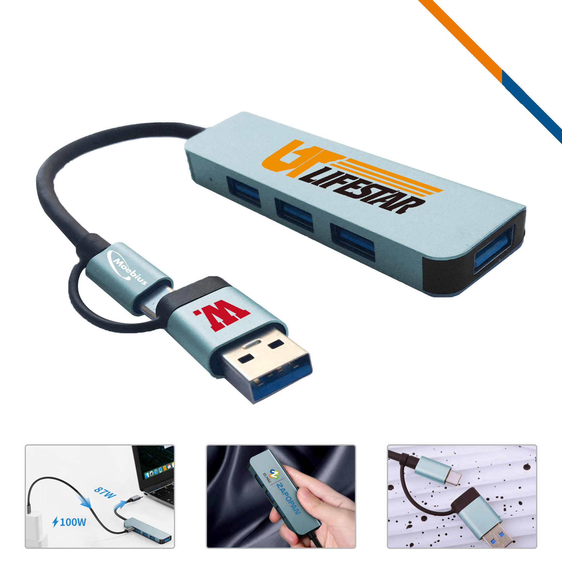 Brity 4in2 USB Hub 2