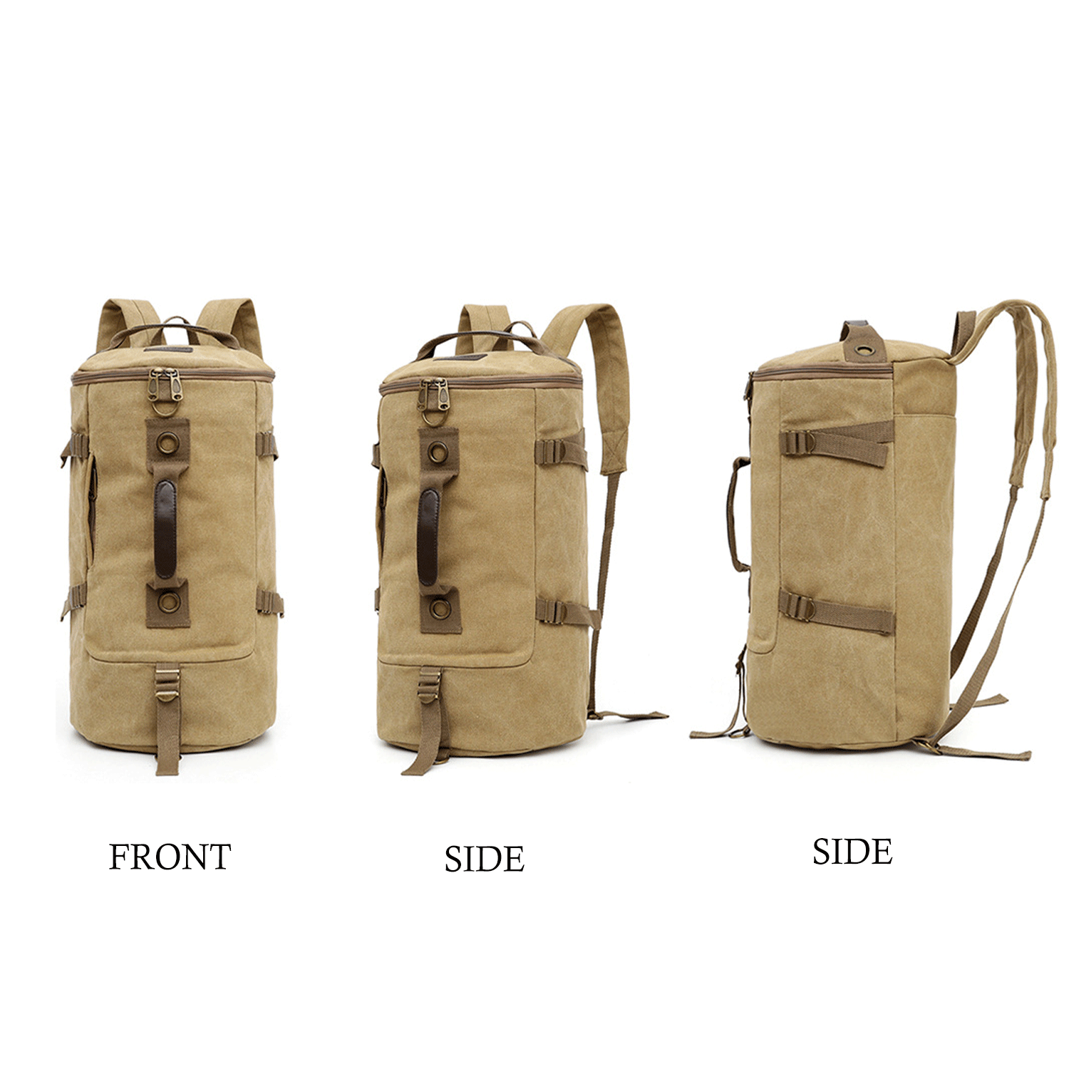 Multi-function Vintage Canvas Portable Backpack Duffel Bag 16