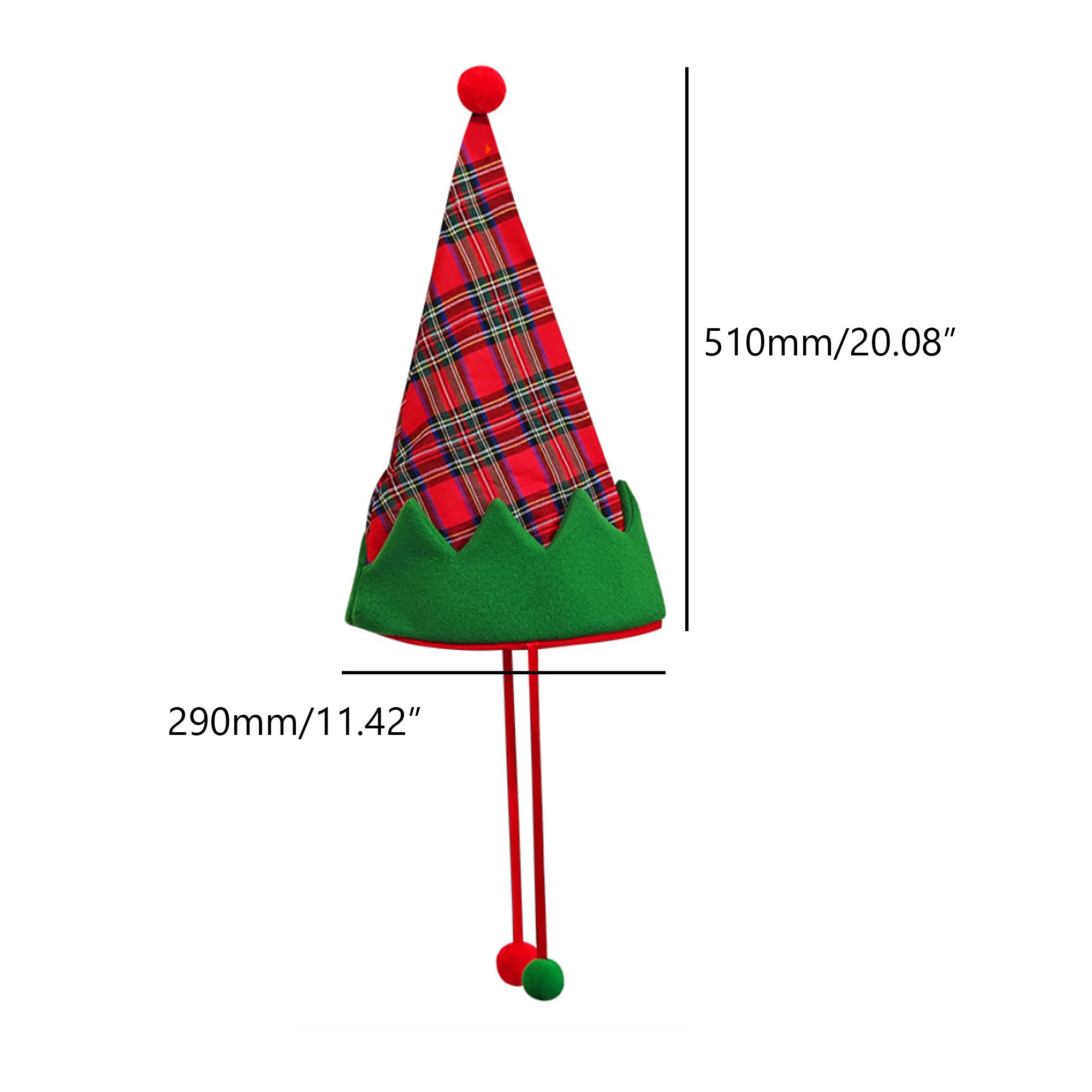 A Striped Pattern Christmas Hat With Pom-poms 2