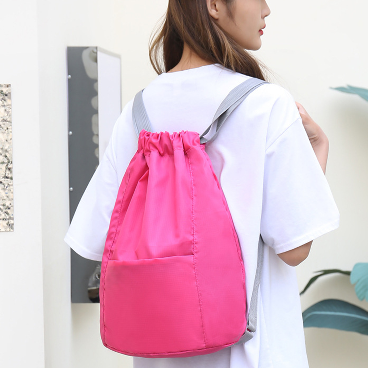 Lightweight Water-Resistant Outdoor Drawstring Backpack 4