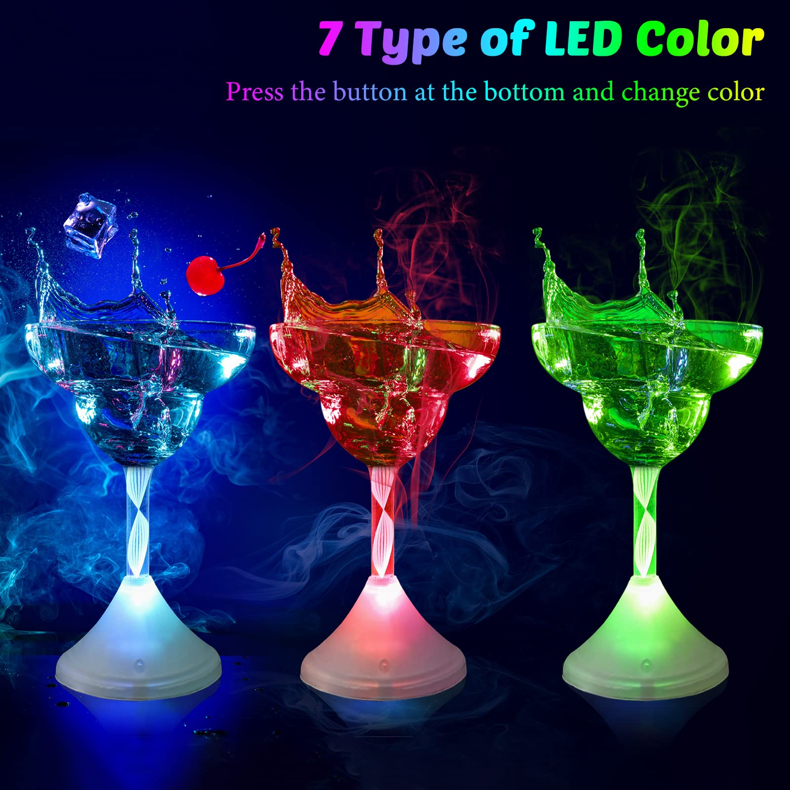 6 Oz. Lighted Led Margarita Glass 6