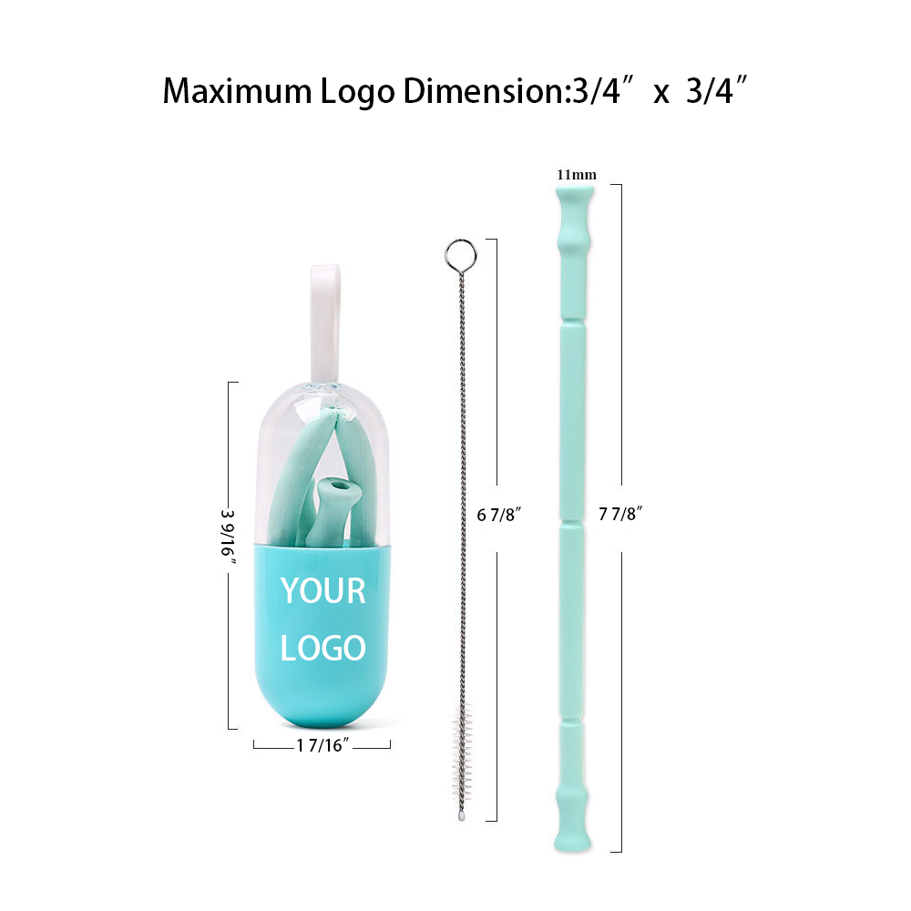 Collapsible Eco Silicone Drinking Straw With Case 4