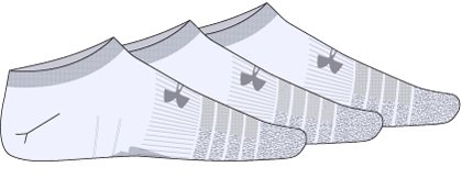 HeatGear Kids' 3-Pack No Show Socks 2