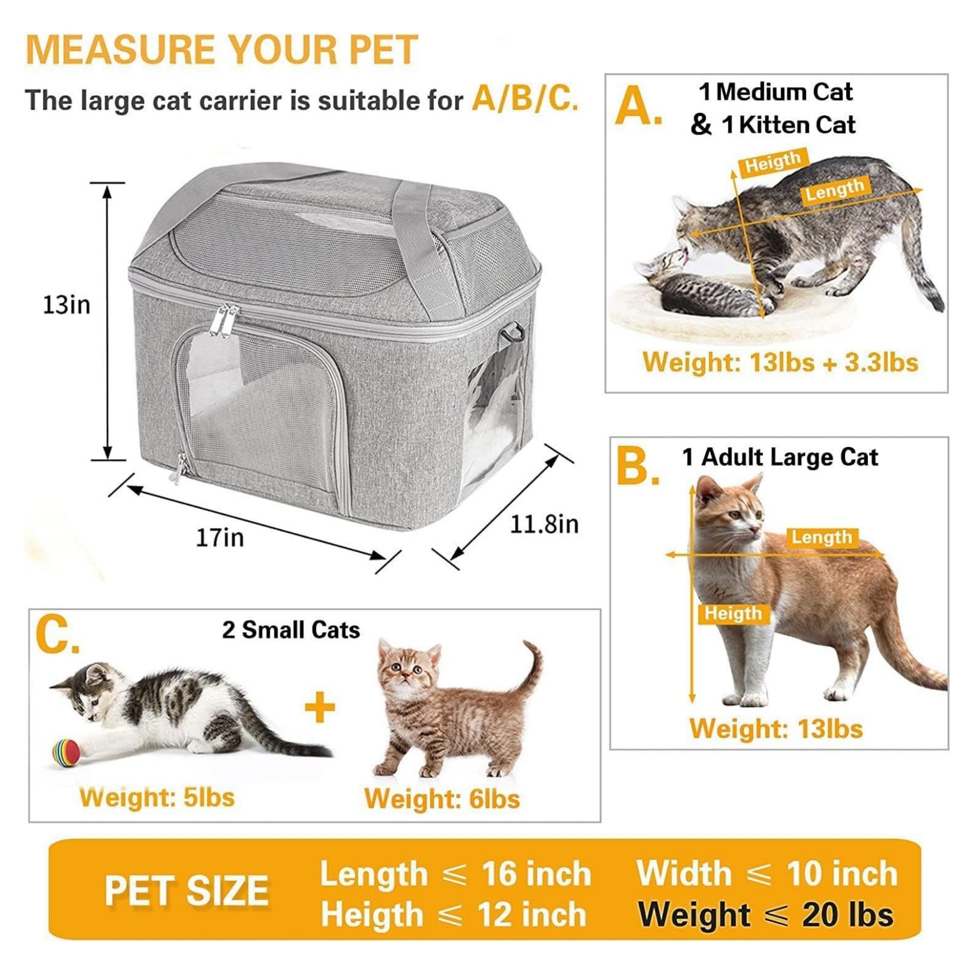 Large Cat Carrier For 2 Cats 2