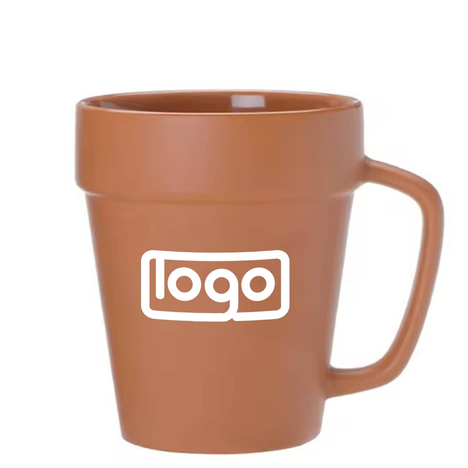 14oz Ceramic Flower Pot Mug w/ Handle 2