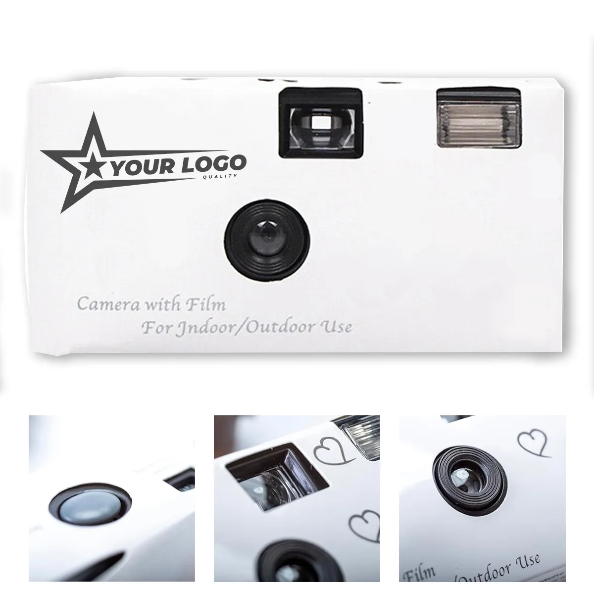 17 Photos Disposable Black & White Film Camera with Flash 2