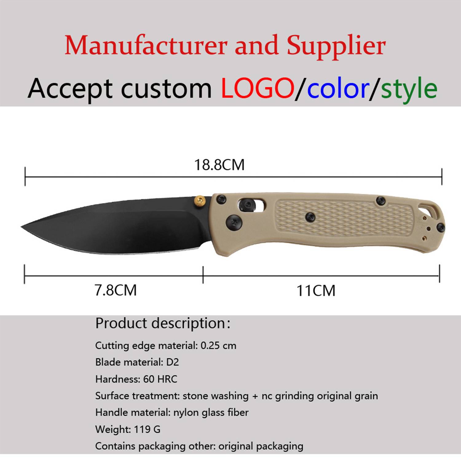Self Defense Knife With Nylon Handle 3