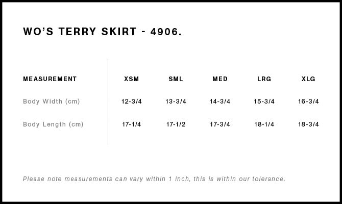 Wo's Terry Skirt | 4906 5