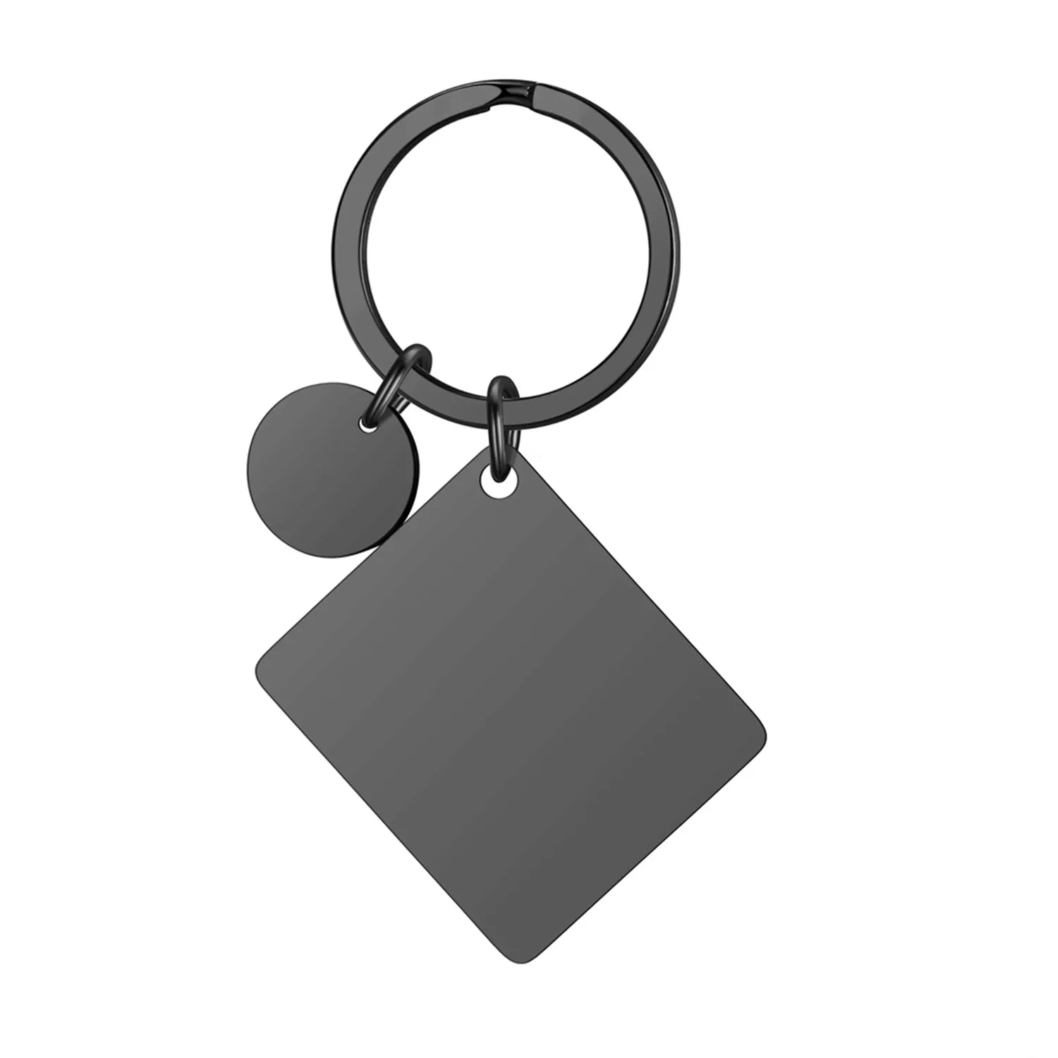 Square Stainless Steel Tag Key Chain 4