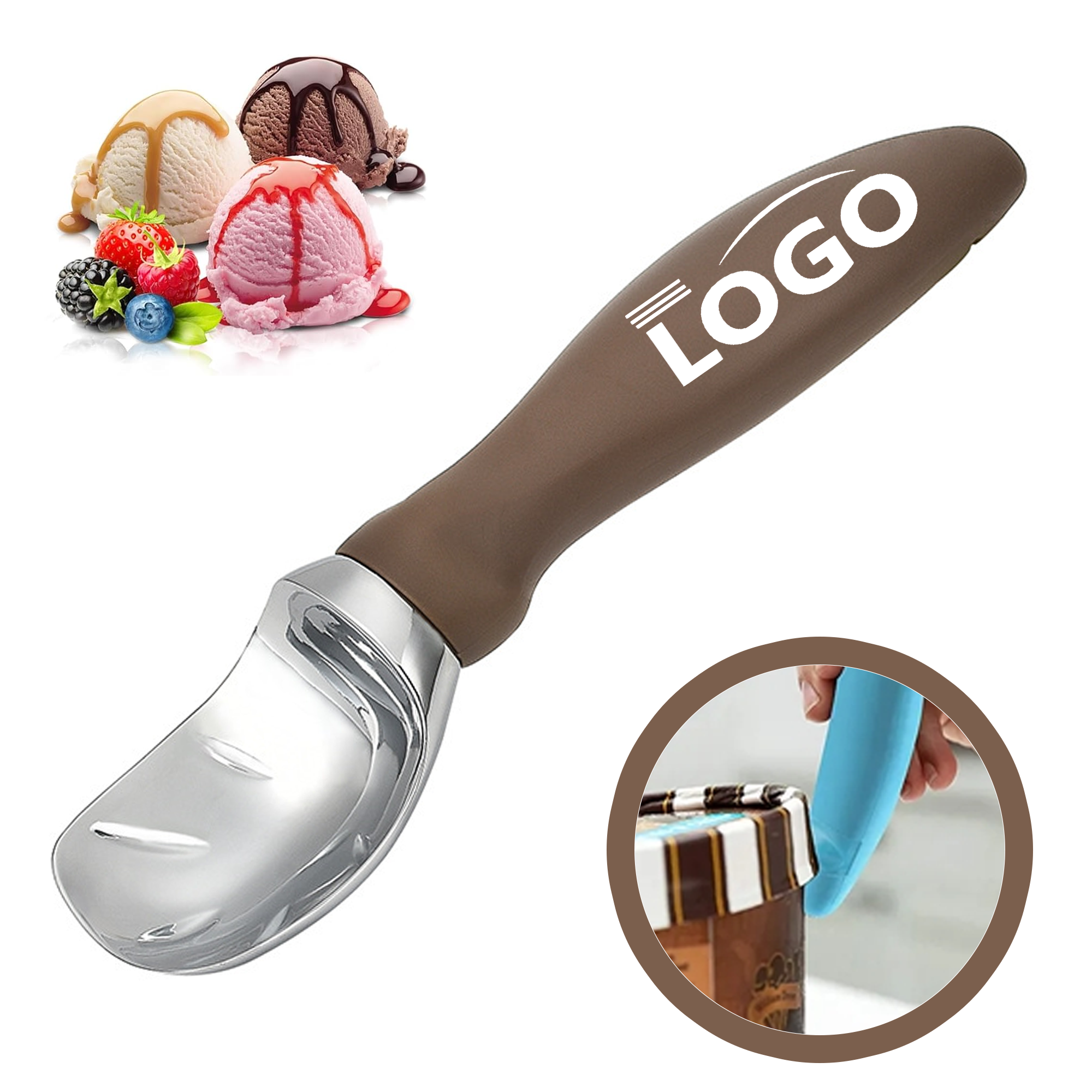 Custom Logo Dual-Purpose Ice Cream Scoop & Bottle Opener 4